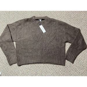 Garage Long Sleeve Spongy High Low Crew Sweater Brown Women’s Size Medium NWT